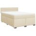 Cama box spring con colchón tela color crema 140x190 cm