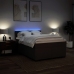 Cama box spring con colchón tela gris claro 140x200 cm