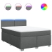 Cama box spring con colchón tela gris oscuro 140x200 cm