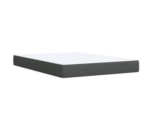 Cama box spring con colchón tela gris oscuro 140x200 cm
