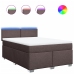Cama box spring con colchón tela marrón oscuro 140x200 cm