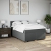Cama box spring con colchón tela gris oscuro 140x200 cm