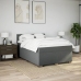 Cama box spring con colchón tela gris oscuro 140x200 cm