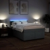 Cama box spring con colchón tela gris oscuro 140x200 cm
