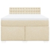 Cama box spring con colchón tela color crema 140x200 cm