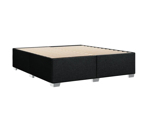 Cama box spring con colchón tela negro 180x200 cm