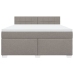 Cama box spring con colchón tela gris taupe 180x200 cm