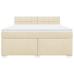Cama box spring con colchón tela color crema 180x200 cm