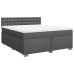 Cama box spring con colchón tela gris oscuro 180x200 cm