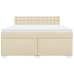 Cama box spring con colchón tela color crema 180x200 cm