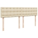 Cama box spring con colchón tela color crema 180x200 cm