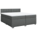 Cama box spring con colchón tela gris oscuro 200x200 cm