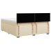 Cama box spring con colchón tela color crema 200x200 cm