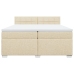 Cama box spring con colchón tela color crema 200x200 cm