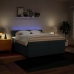 Cama box spring con colchón tela azul 200x200 cm