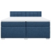 Cama box spring con colchón tela azul 200x200 cm