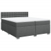 Cama box spring con colchón tela gris oscuro 200x200 cm