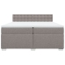 Cama box spring con colchón tela gris taupe 200x200 cm