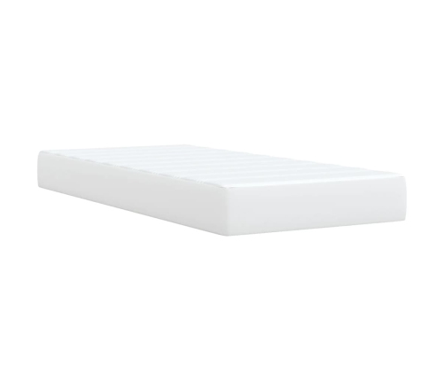 Cama box spring con colchón cuero sintético blanco 80x200 cm