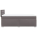 Cama box spring con colchón cuero sintético gris 80x200 cm