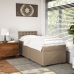 Cama box spring con colchón cuero sintético capuchino 100x200cm