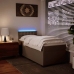 Cama box spring con colchón cuero sintético capuchino 100x200cm