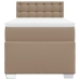 Cama box spring con colchón cuero sintético capuchino 100x200cm