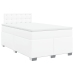 Cama box spring con colchón cuero sintético blanco 120x190 cm