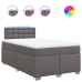 Cama box spring con colchón cuero sintético gris 120x200 cm