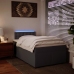 Cama box spring con colchón cuero sintético gris 120x200 cm