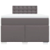 Cama box spring con colchón cuero sintético gris 120x200 cm