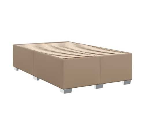 Cama box spring con colchón cuero sintético capuchino 120x200cm