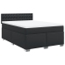 Cama box spring con colchón cuero sintético negro 140x190 cm