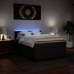 Cama box spring con colchón cuero sintético negro 140x200cm