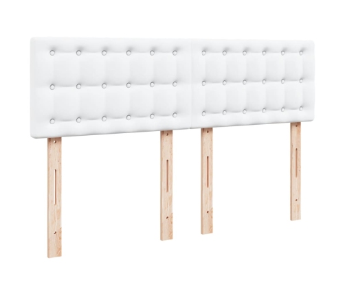 Cama box spring con colchón cuero sintético blanco 140x200cm