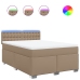 Cama box spring con colchón cuero sintético capuchino 140x200cm