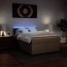 Cama box spring con colchón cuero sintético capuchino 140x200cm