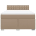 Cama box spring con colchón cuero sintético capuchino 140x200cm