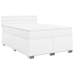 Cama box spring con colchón cuero sintético blanco 160x200 cm