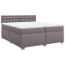 Cama box spring con colchón cuero sintético gris 200x200 cm