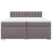 Cama box spring con colchón cuero sintético gris 200x200 cm