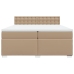 Cama box spring con colchón cuero sintético capuchino 200x200cm