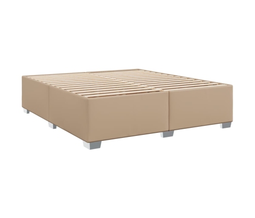 Cama box spring con colchón cuero sintético capuchino 200x200cm