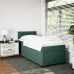 Cama box spring con colchón terciopelo verde oscuro 80x200 cm