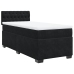 Cama box spring con colchón terciopelo negro 80x200 cm