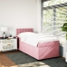 Cama box spring con colchón terciopelo rosa 80x200 cm