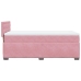 Cama box spring con colchón terciopelo rosa 80x200 cm
