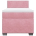 Cama box spring con colchón terciopelo rosa 90x190 cm