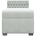 Cama box spring con colchón terciopelo gris claro 90x190 cm