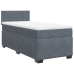 Cama box spring con colchón terciopelo gris oscuro 90x190 cm